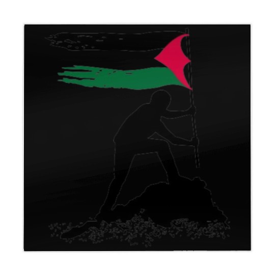 free palestine standing flag silhouette Mahjong Mats