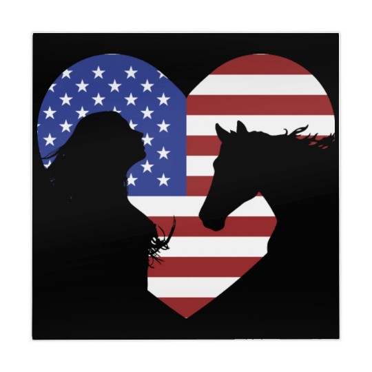 American Flag Horse lover for girls & women Mahjong Mats