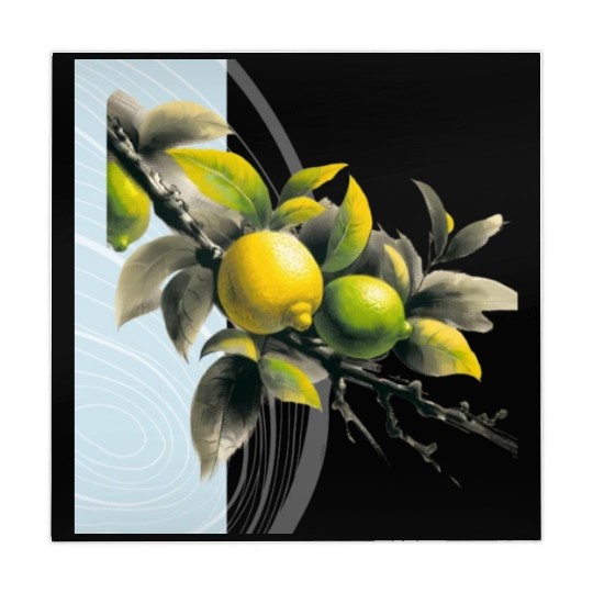 Green and yellow lemon Mahjong Mats