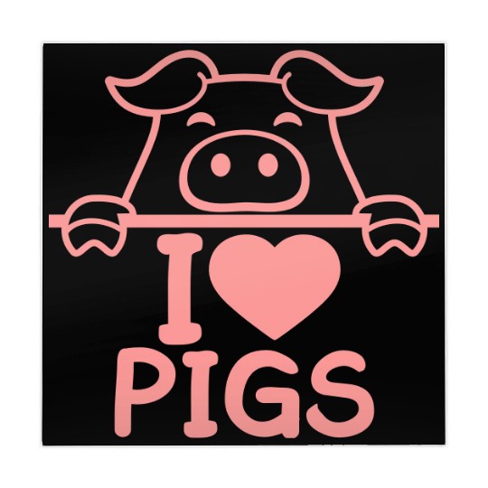 I Love Pigs pig heart piggy piglet comic funny Mahjong Mats