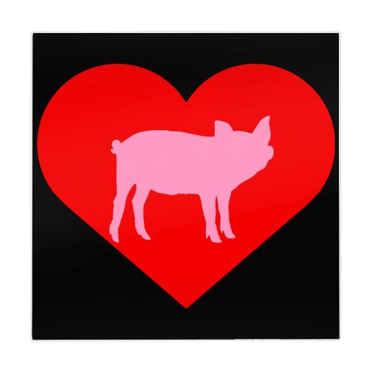 I Love Pigs pig heart piggy piglet silhouette Mahjong Mats