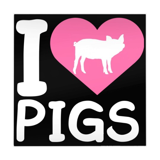 I Love Pigs pig heart piggy piglet silhouette Mahjong Mats