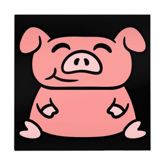 Little cute piggy sit pig piglet fat chubby animal Mahjong Mats