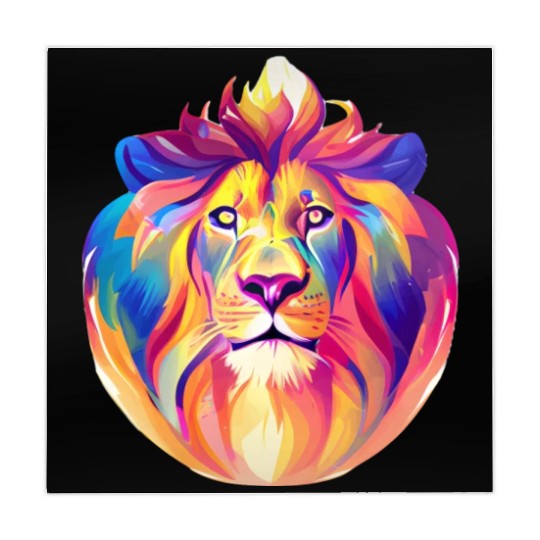 Colorful lion watercolor design Mahjong Mats
