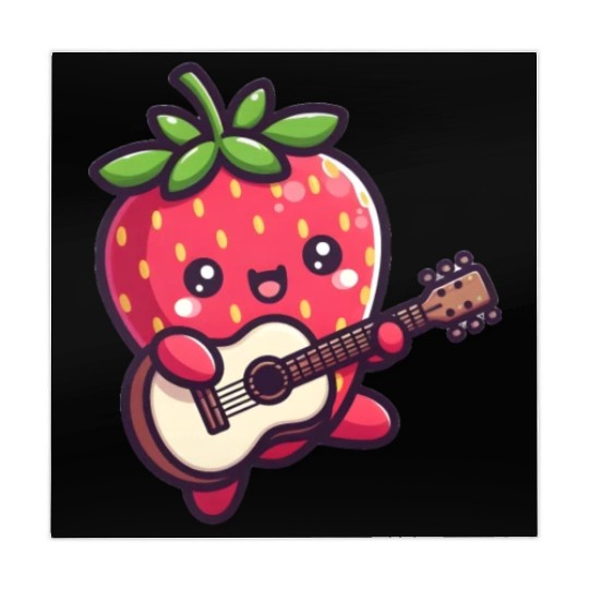 cute strawberry with guitar Mahjong Mats