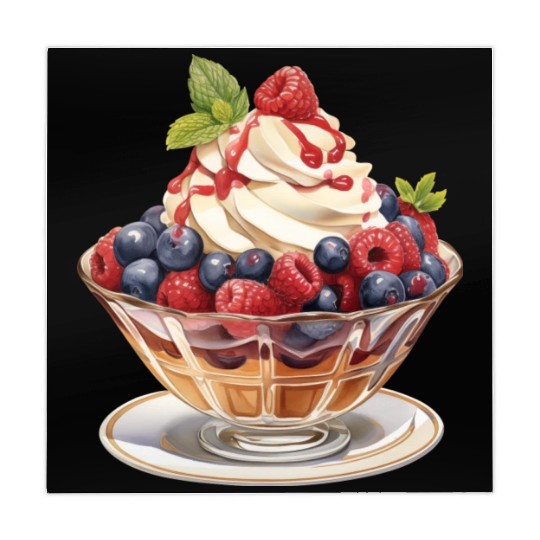 Fruity Raspberries and Blueberries Parfait Sundae Mahjong Mats