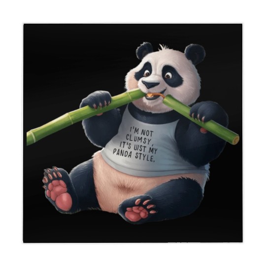 Panda Paradise: Serene Panda Enjoying a Bamboo Fea Mahjong Mats