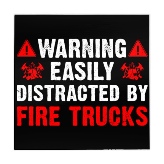 Easily Distracted By Fire Trucks Firefighter Mahjong Mats