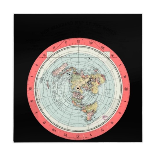 Flat Earth Theory World Map - Funny Conspiracy The Mahjong Mats