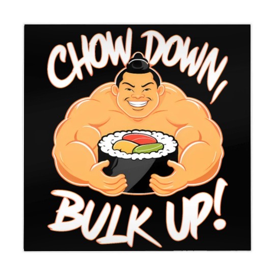 Sumo Wrestler Eating Sushi Mahjong Mats