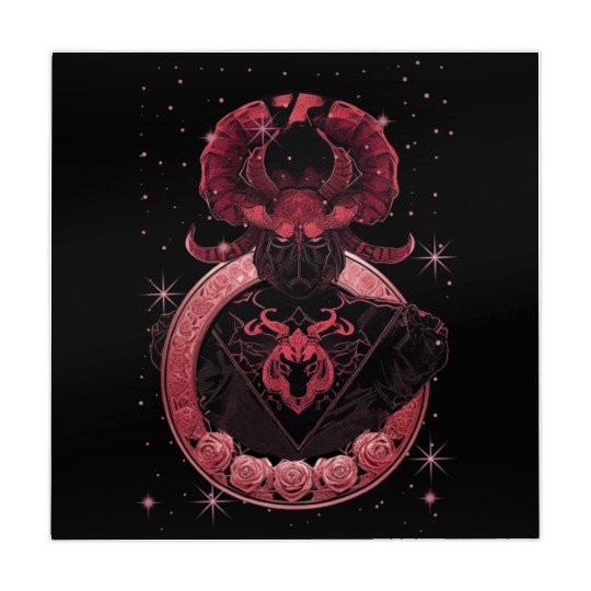 Dark samurai or devil in red and black colors Mahjong Mats