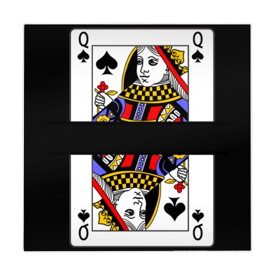 Playing card queen of spades with banner space Mahjong Mats