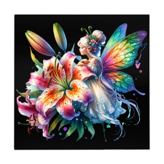 Tiger Lily Fairy Floral Fantasy Watercolor Mahjong Mats
