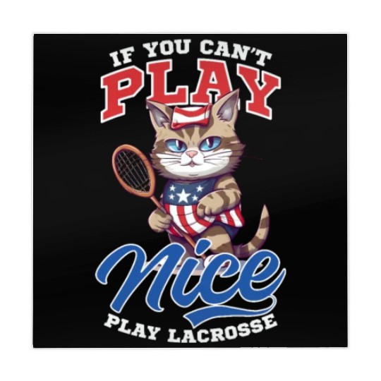 4th Of July Lacrosse Cat Play Lacrosse Mahjong Mats