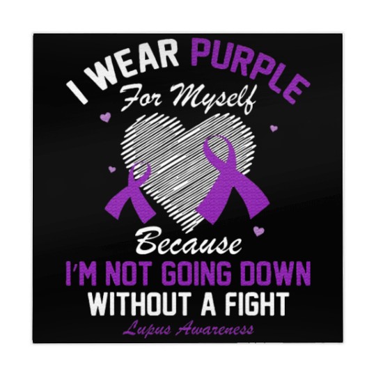 I Wear Purple For Myself Lupus Awareness Heart Mahjong Mats