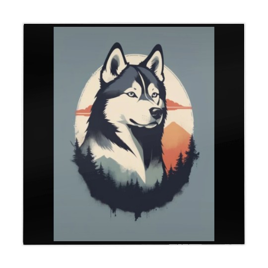 Husky Dog 2 - Japanese Old Vintage Mahjong Mats