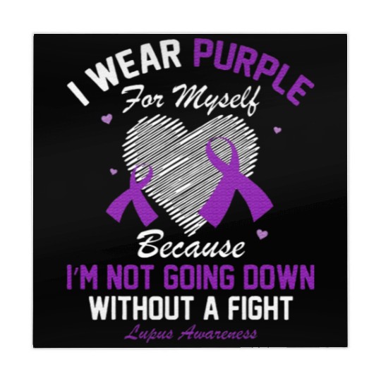 I Wear Purple For Myself Lupus Awareness Heart Mahjong Mats