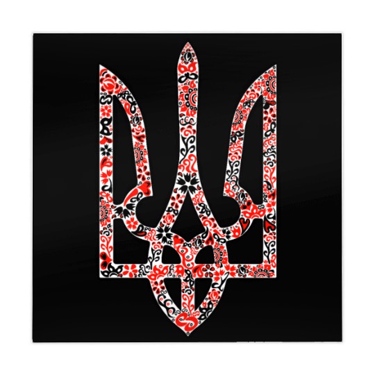 Ukraine trident Tryzub in red and black colors Mahjong Mats