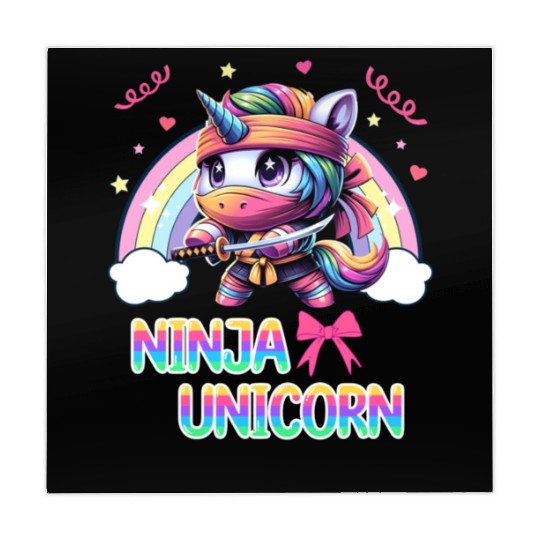 Ninja Unicorn Cute Rainbow Unicorn Fighter Mahjong Mats