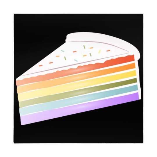 Piece of rainbow cake in delicate pastel colors Mahjong Mats