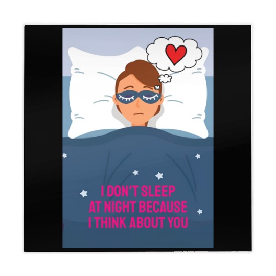 Sad woman in love lying in bed with a blindfold on Mahjong Mats