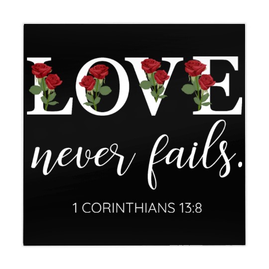 Love Never Fails Floral Typography Mahjong Mats