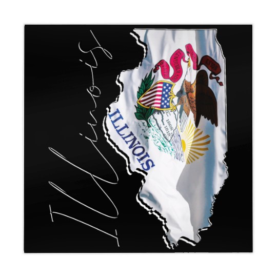 Illinois State Flag in Illinois State Map IL Mahjong Mats