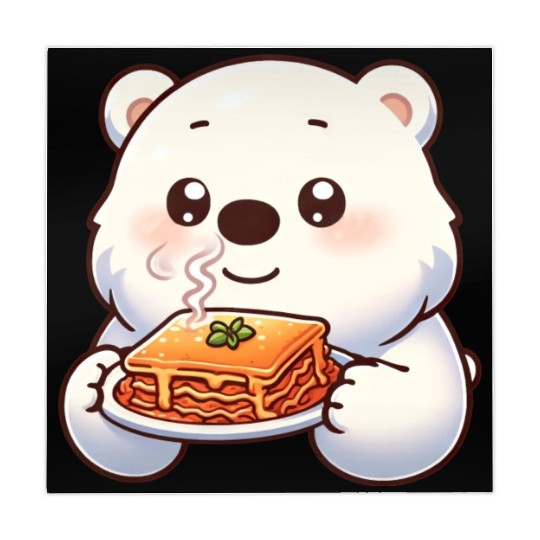 Polar Bear Enjoys Italian Lasagna Mahjong Mats