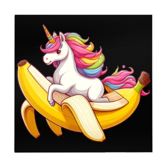 Unicorn rides banana Mahjong Mats