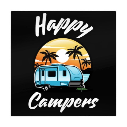Funny Camping Hiking Lover Present Happy Camper Mahjong Mats