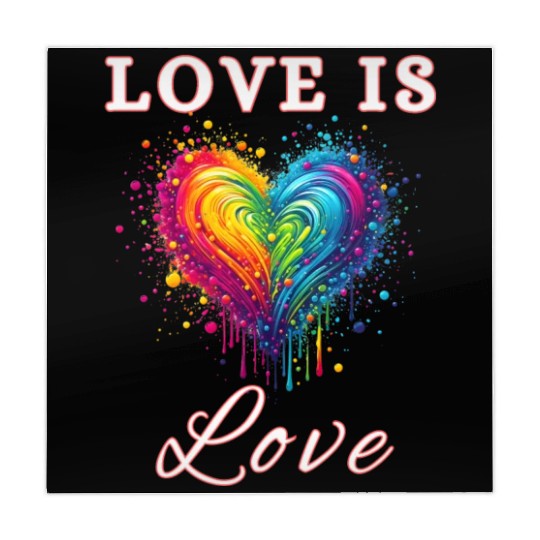 Love Is Love LGBTQ Pride, Gay Pride Rainbow Heart Mahjong Mats
