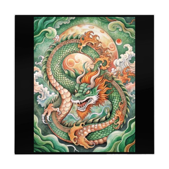 Traditional Chinese Dragon Ink Style Mahjong Mats