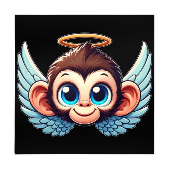 Monkey chimpanzee cartoon angel wings Mahjong Mats