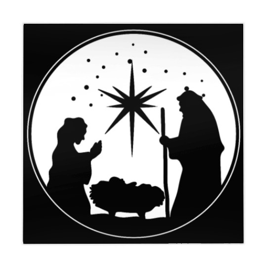 Nativity Scene Silhouette Christmas Market Vendor Mahjong Mats