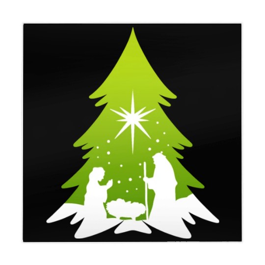 Christmas Tree Nativity Scene Artist Mahjong Mats