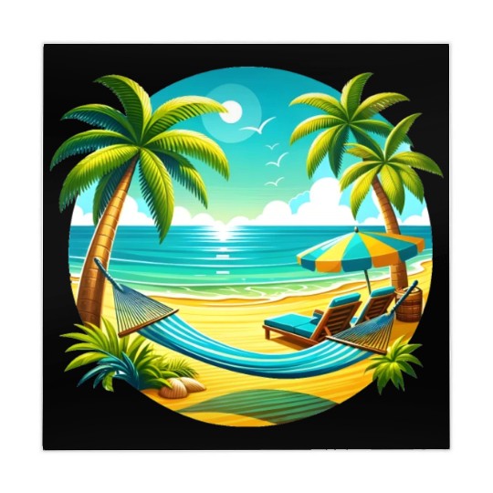 Paradise Beach Sunset Art Mahjong Mats