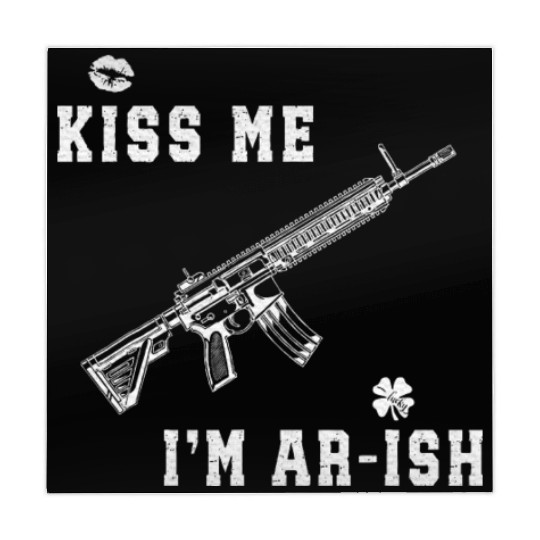 Kiss Me I'm AR ish St Patricks Day Irish Gun Men Mahjong Mats