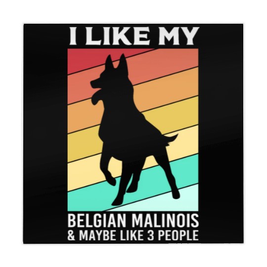 Retro Dog Silhouette I Like My Belgian Malinois Mahjong Mats
