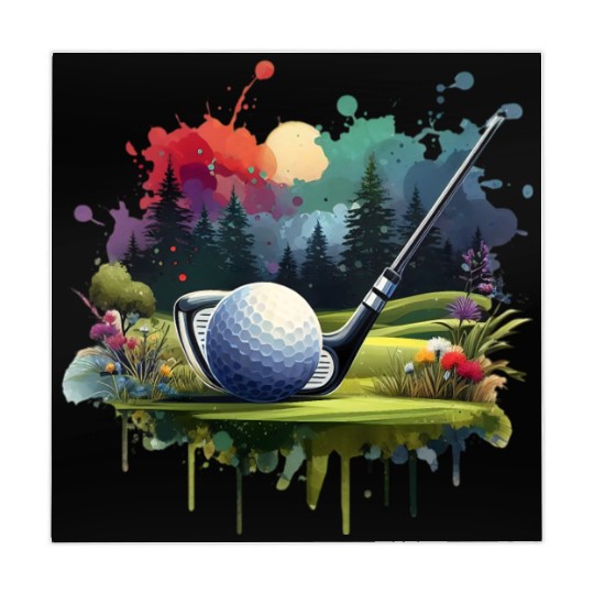 Elegant Watercolor Golf Stroke Golfing Art Mahjong Mats