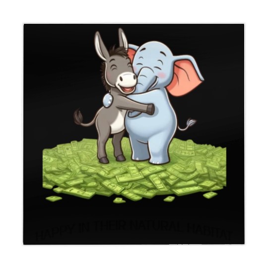 Funny Republican Party Elephant Democratic Donkey Mahjong Mats