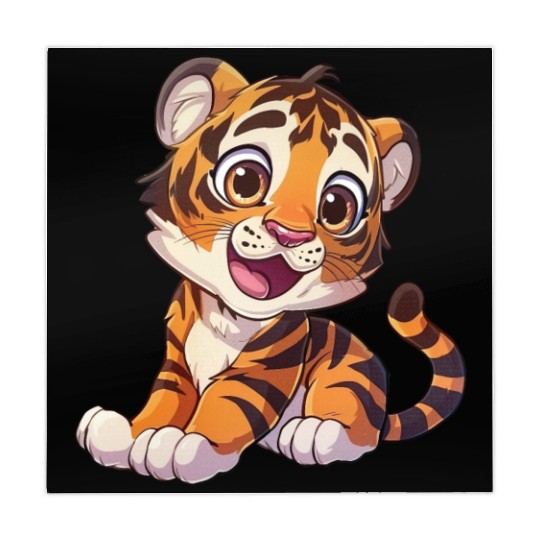 Adorable Tiger Cub With A Charming Smile Mahjong Mats