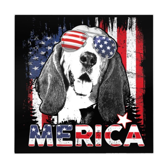 Basset Hound 4th Of July US Flag Merica Dog Lover Mahjong Mats