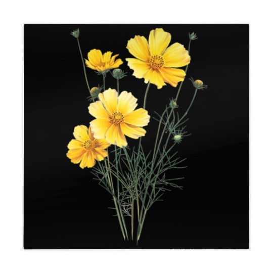 Yellow Cosmos Flowers Mahjong Mats