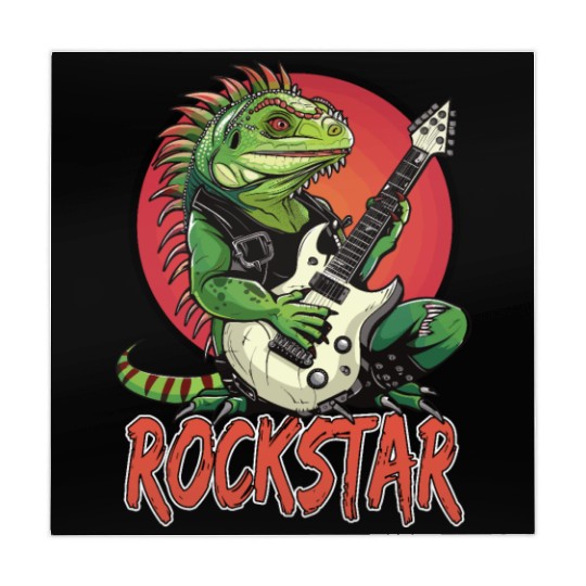 Rockstar Reptile Musician with Electric Guitar Mahjong Mats