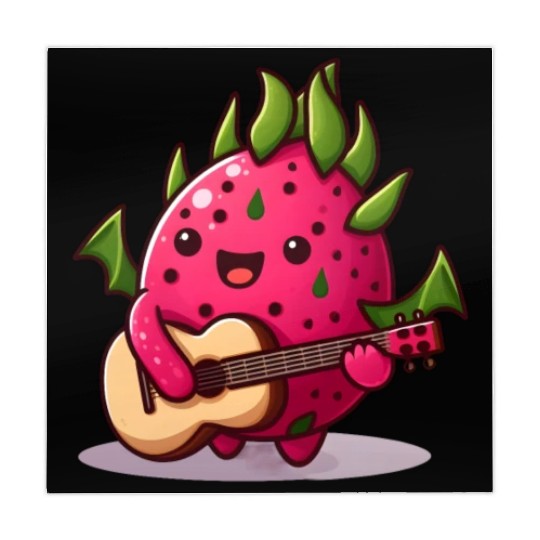 Dragon fruit plays guitar Mahjong Mats