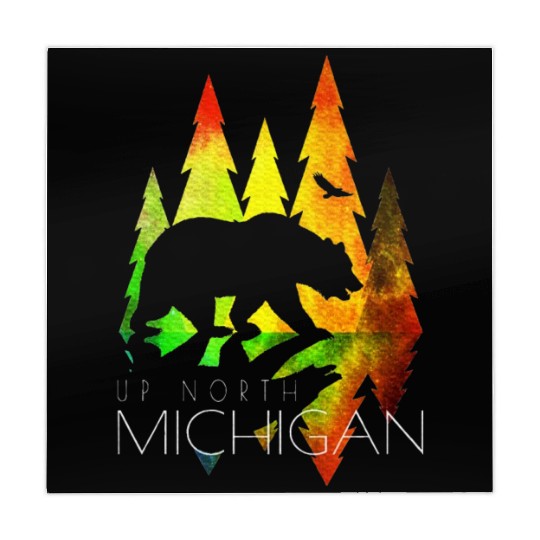 Michigan Stylish Up North Colorful Bear Michigan Mahjong Mats