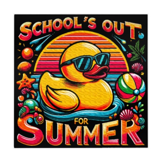 Schools Out For Summer Teacher Yellow Duck Mahjong Mats