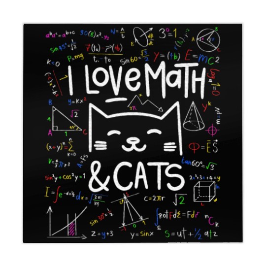 Cat Lover, Math, I Love Math And Cats, Math Lover Mahjong Mats