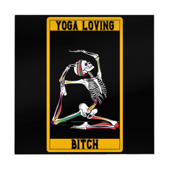 Funny Tarot Card Design Yoga Loving Skeleton Mahjong Mats
