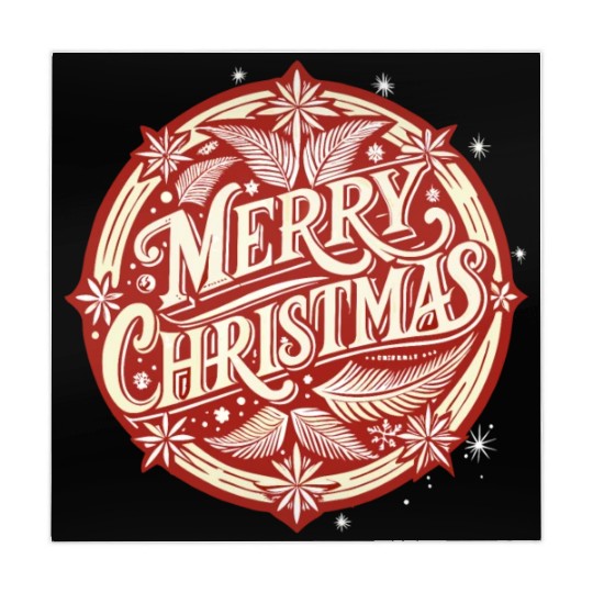 White and Red Merry Christmas Graphic Mahjong Mats